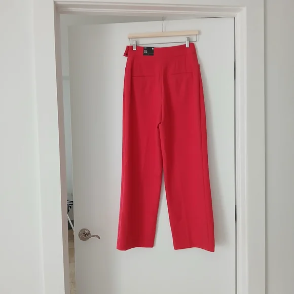 Express Red Wide-Leg High-Waist Pants NWT - Picture 2 of 6